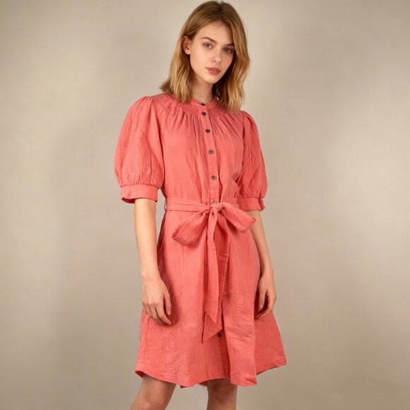 NWOT Boden Ada Double Cloth Cotton Pink Shirt Dress Size 2P Knee Length - Picture 1 of 14